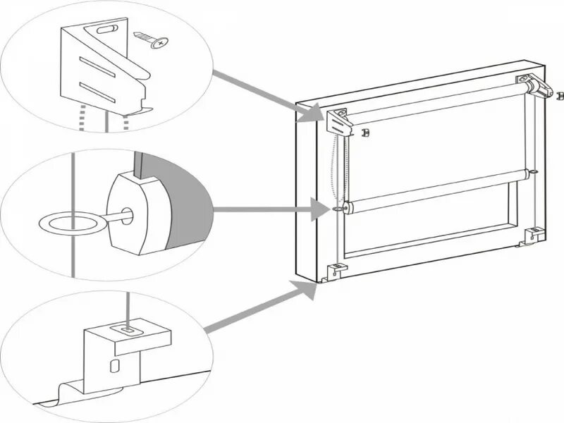 Рулонные шторы собрать своими руками. Сборка рулонной шторы на пластиковое окно без сверления схема. Схема монтажа рулонных штор мини. Монтаж направляющих для рулонной шторы. Монтаж креплений рулонной шторы.
