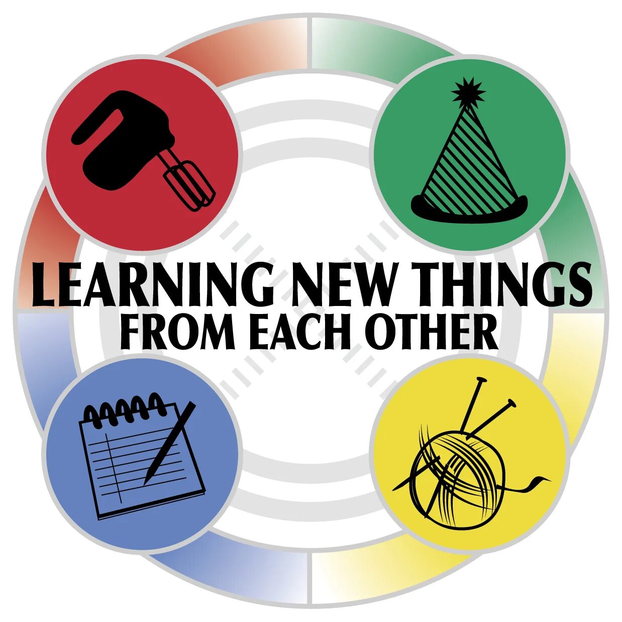 From each. Learning from each other. learn new things. learn from.