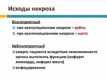 Исходы некроза