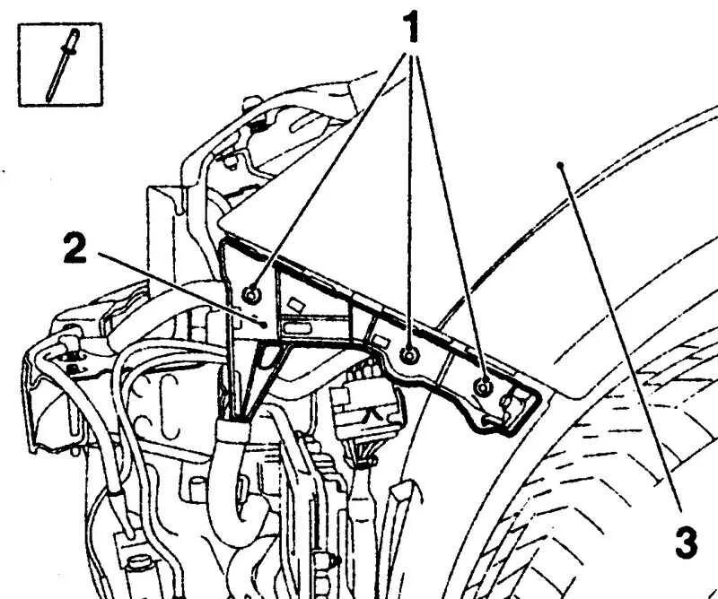 Схема крепления переднего крыла Opel Astra j. Как снять правое переднее крыло