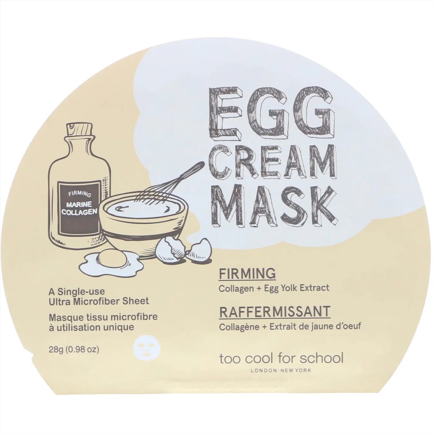 [Too cool for School] Egg Cream Mask "Firming" - подтягивающая маска для лица, 1 шт. Too cool for School яичная тканевая маска - Egg Cream Mask Hydration. Too cool for School маски тканевые. Тканевая корейская маска Egg. Яичная маска отзывы