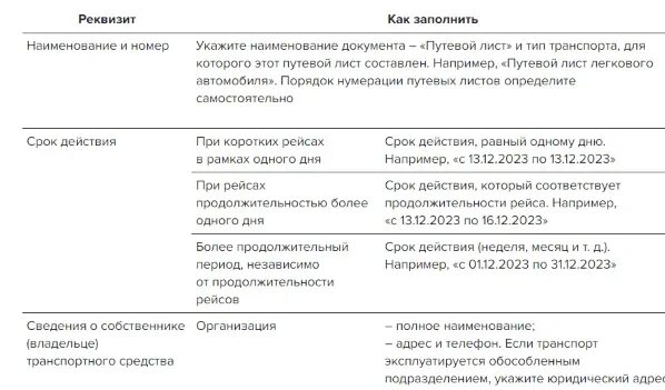 Путевые листы с 1 сентября 2025. Путевые листы с 1 сентября 2025