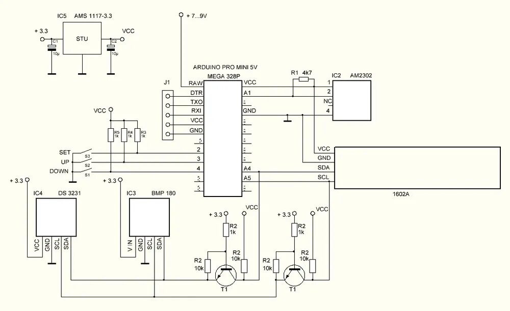 Подключение метеостанции. Схема метеостанции на ардуино. схема arduino splan. arduino pro mini lcd 1602.