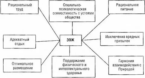 Таблица составляющая здорового образа жизни
