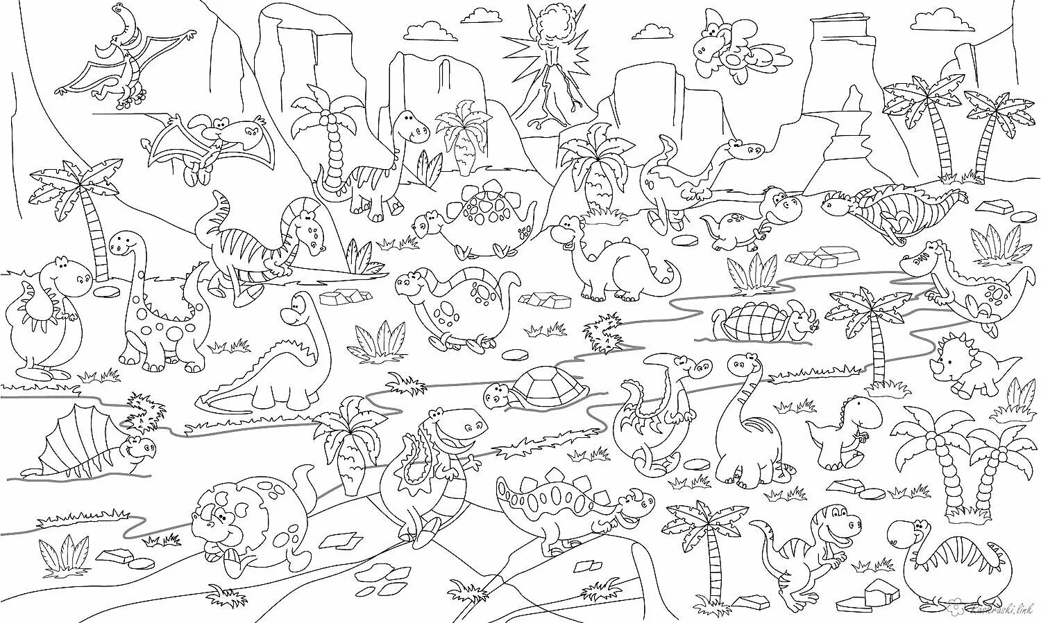 Раскраска на 6 листов. Динозавры / раскраска. Раскраски большие. Динозавр раскраска для детей. Много картинки для раскрашивания.