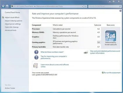 Оценка windows