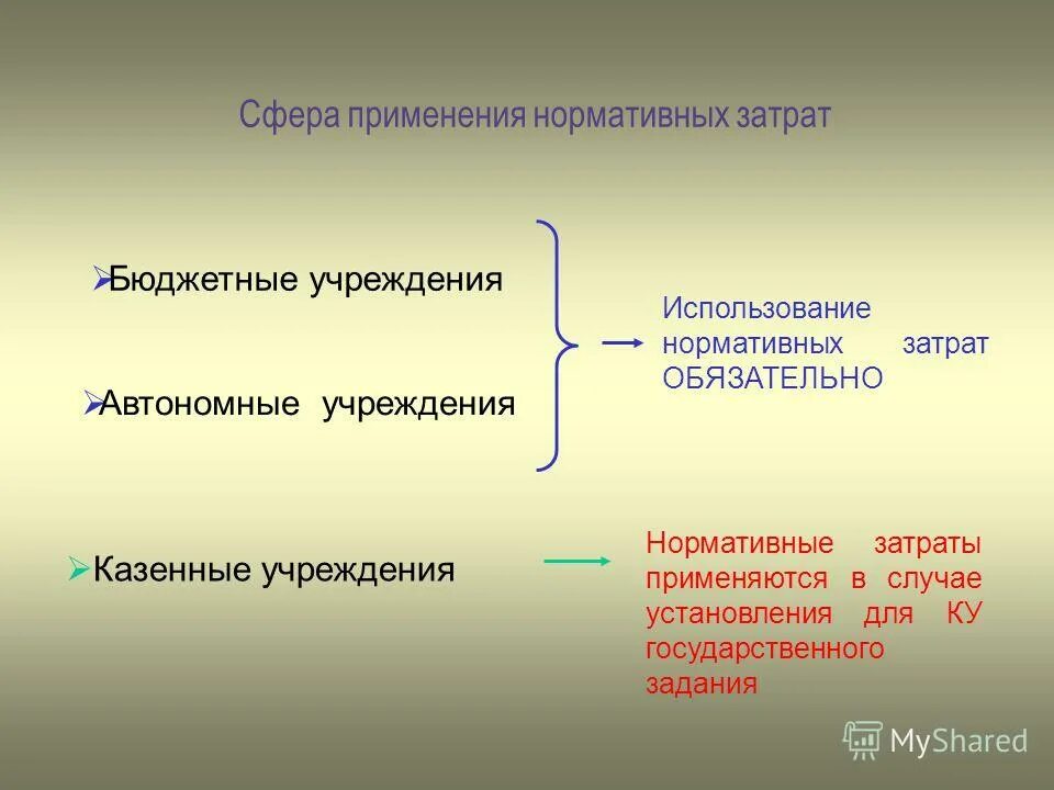 Нормативные затраты казенного учреждения