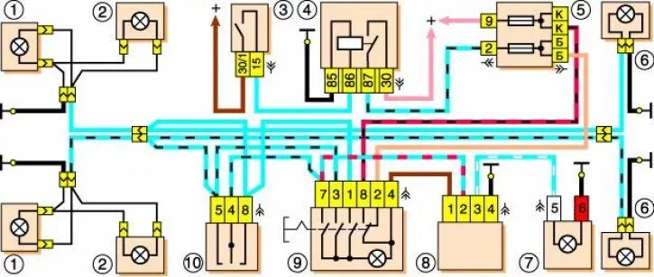 Не работает поворотников на лево. Схема аварийной сигнализации Нива 2121. Схема поворотников Нива 2121. Схема поворотников ВАЗ 2121. Схема реле поворотов Нива 21213.