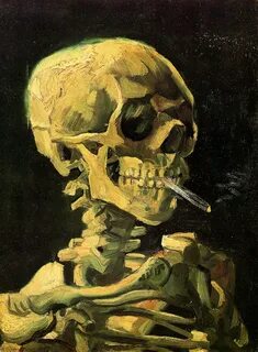 Винсент Ван Гог ранние работы Антверпен, Череп с горящей сигаретой