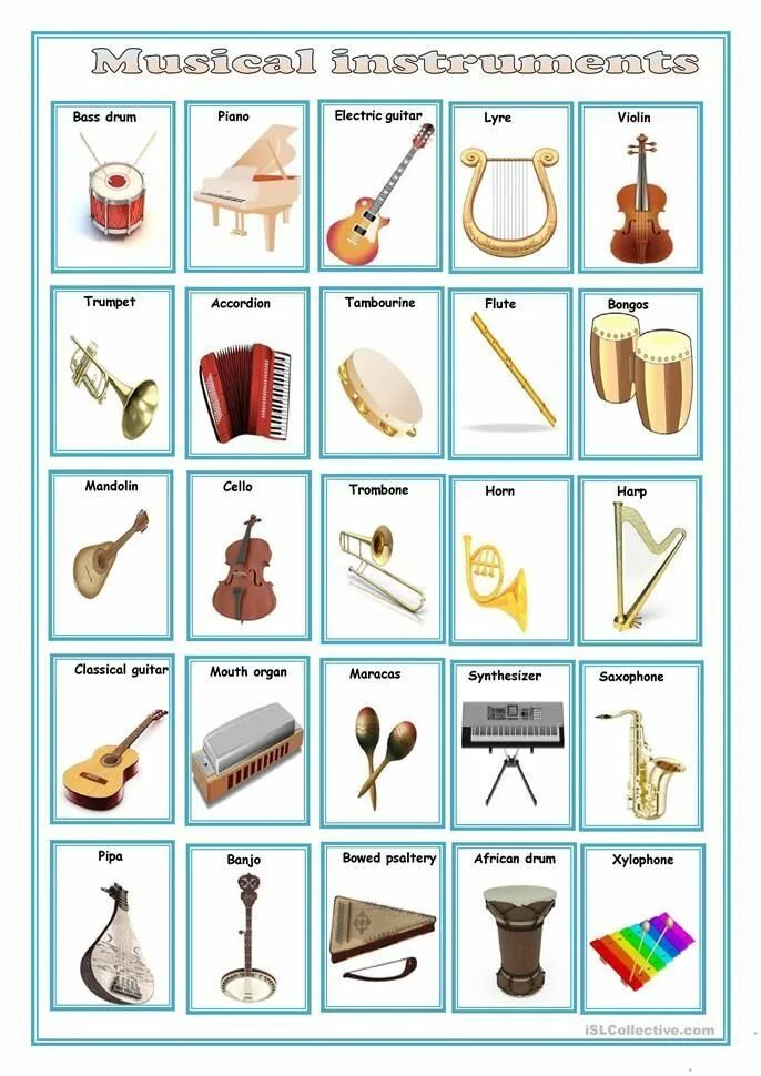 Instruments in english