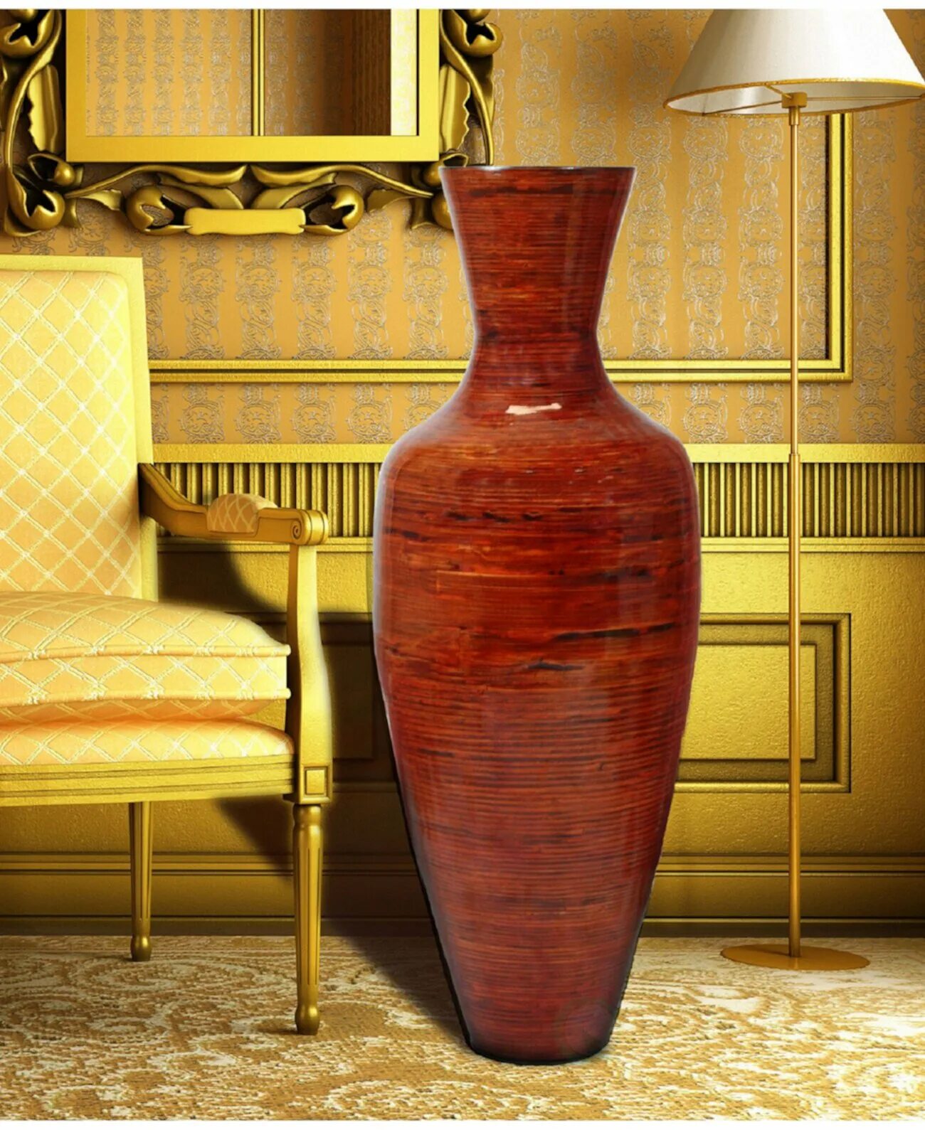 Глянцевая ваза. Напольная ваза. Ваза напольная высокая коричневая. Красные напольные вазы. Ваза красная напольная.