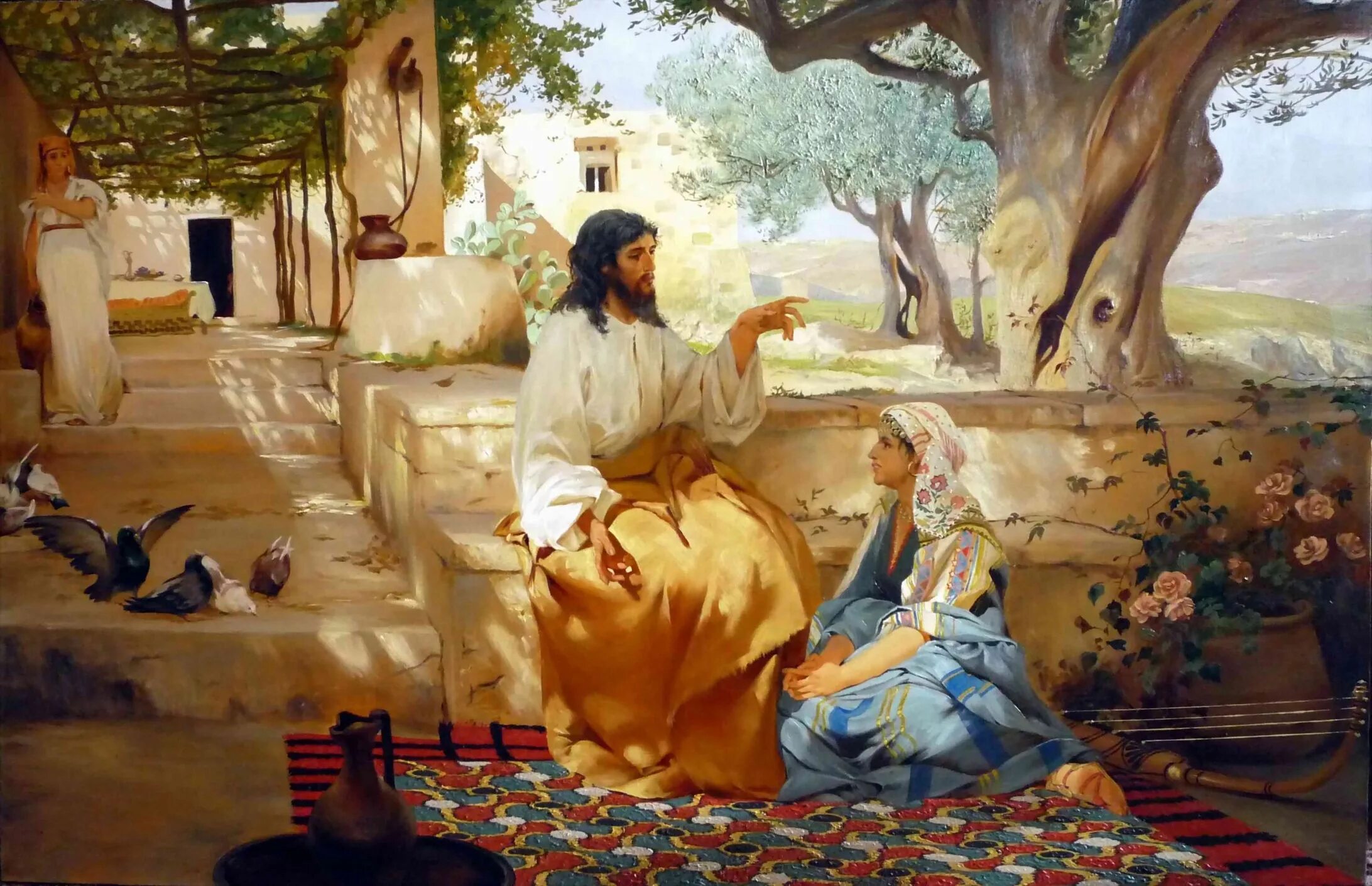 Плавный сюжет. Иисус в гостях у Марфы и Марии семирадский.