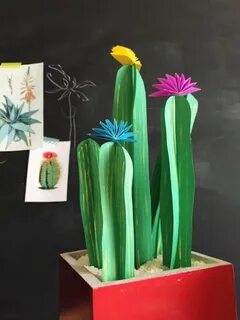 Кактус из бумаги