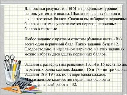 Базовая математика сколько баллов на 5