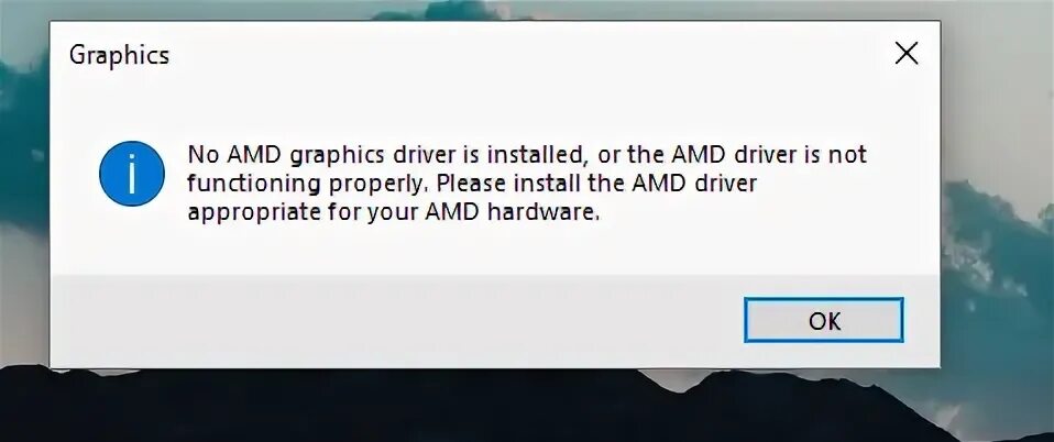 Ошибка драйвера АМД. No AMD Graphics Driver is installed. No AMD. Графический драйвер AMD.
