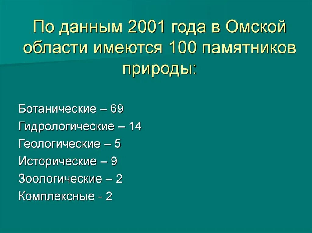 Памятники природы Омской области
