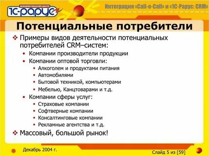 Информация о потенциальных потребителях