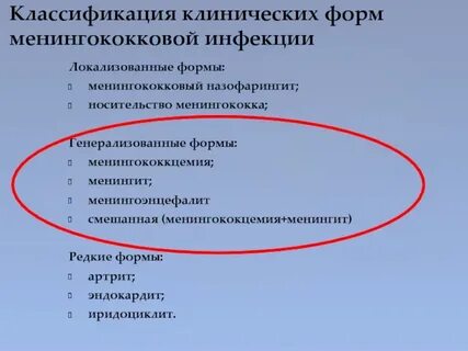 Назофарингит форма менингококковой инфекции