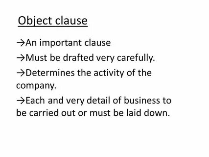 Object clause