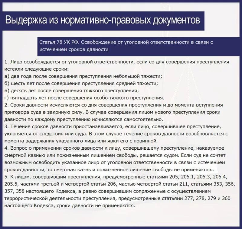 Срок давности по уголовным правонарушениям. Сроки давности по уголовным статьям. 264 6 ук рф