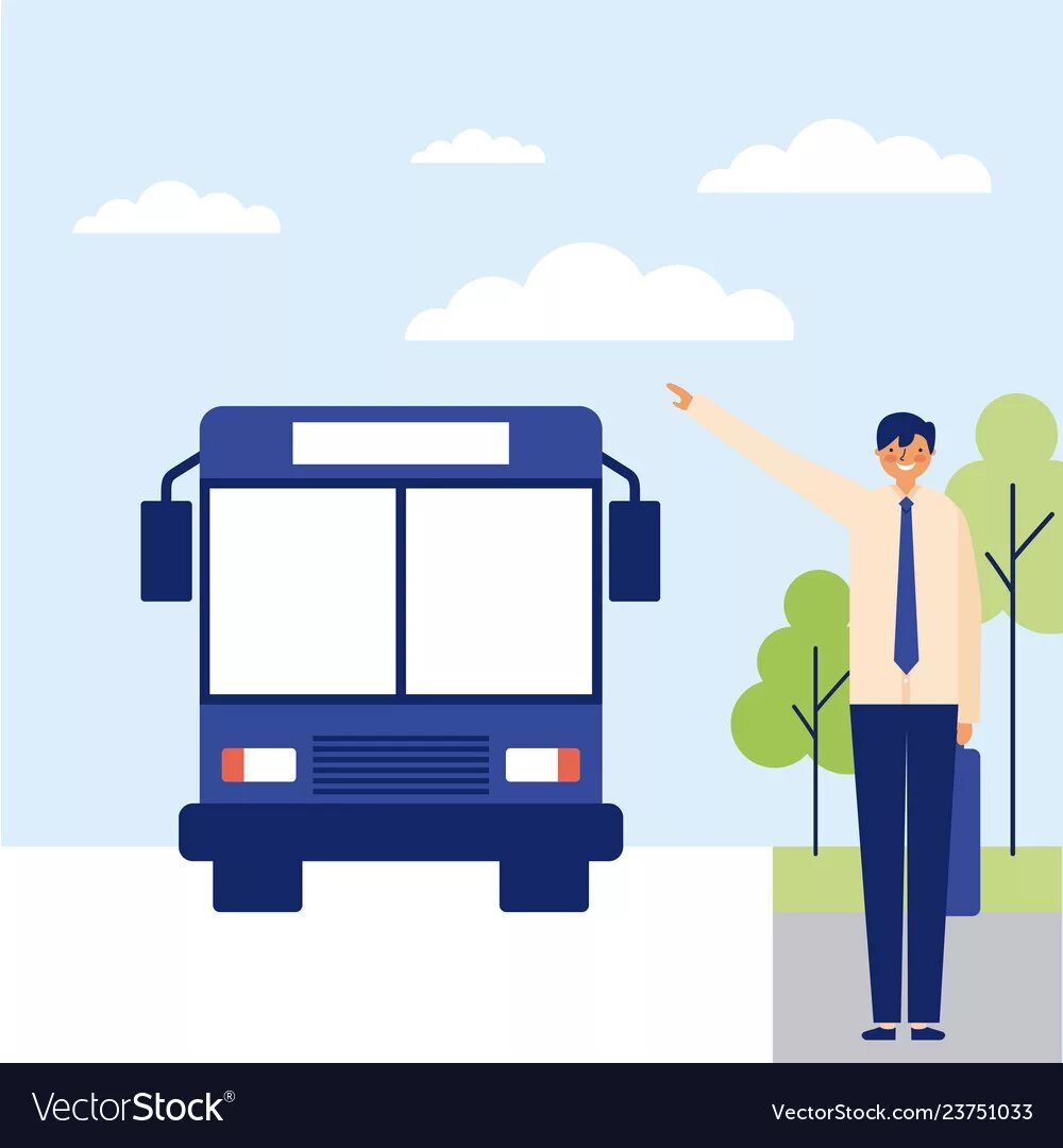I take the bus to work