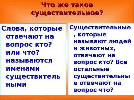 Существительные слова отвечающие на вопрос что