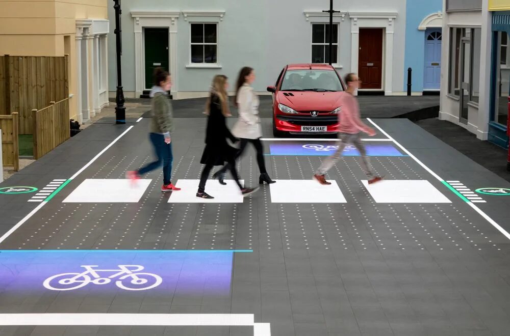 Разметка для пешеходов. Современный пешеходный переход. Инновационные пешеходные переходы. Дорога с пешеходным переходом.