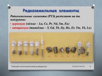 Название редкоземельных металлов