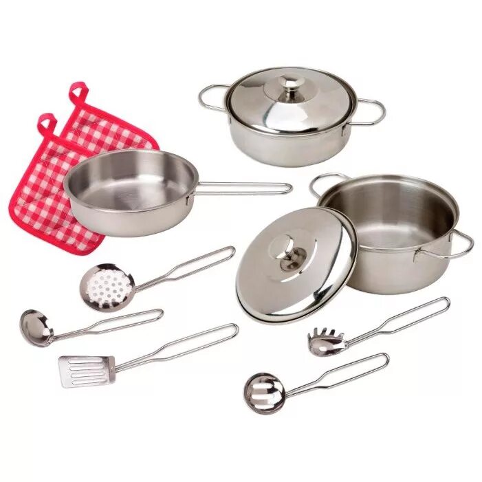 Набор посуды Cooking Set. Набор посудки Kitchen Supplies. Металлическая посуда. Игрушечная посуда металлическая. Cook set