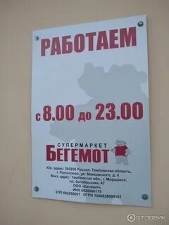 Бегемот режим работы