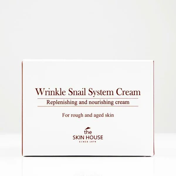 System крем. Wrinkle Snail System Cream крем. !Крем для лица антивозрастной с улиткой Wrinkle Snail System Cream the Skin House, 50 мл. Улиточный крем антивозрастной, 50ml, the Skin House. The Skin House крем антивозрастной с улиточным муцином - Wrinkle Snail System Cream, 100мл.