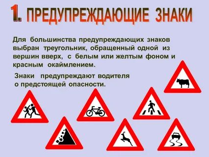Какие предупреждающие знаки повторяются
