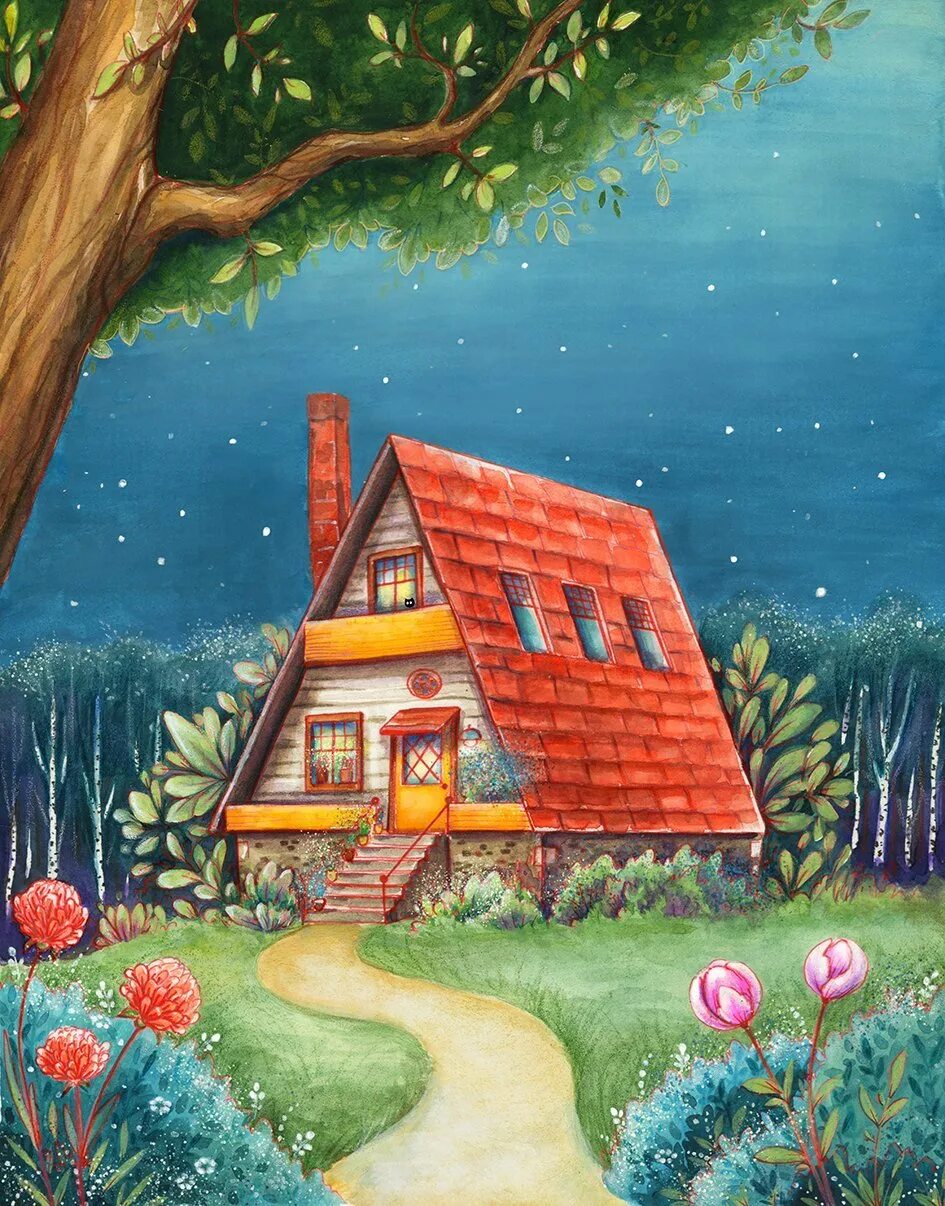Маленький домик картинка. Сказочный домик. Сказочный дом для детей. Сказочный домик в лесу. Домик в лесу рисунок.