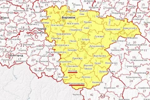 Карта брянской орловской и курской областей