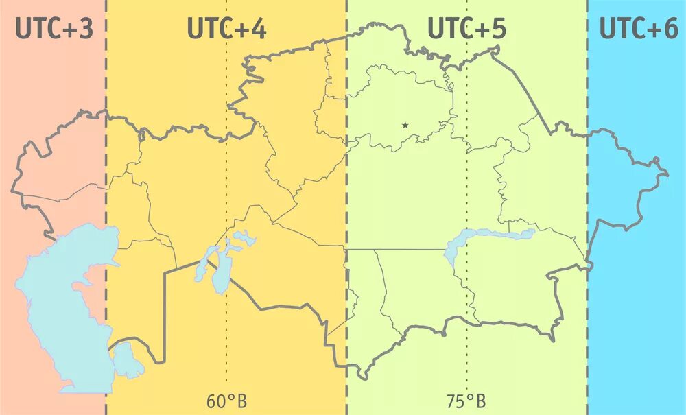 Часовой полис. Часовые пояса Казахстана. Часовые пояса Казахстана на карте. Карта часовых поясов Казахстана с городами. Сколько часовых поясов в Казахстане.