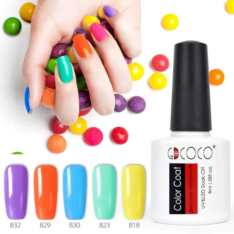 GDCOCO гель лак. GDCOCO 838. Color Gel Polish   цветной гель лака. Бюджетные гель лаки.