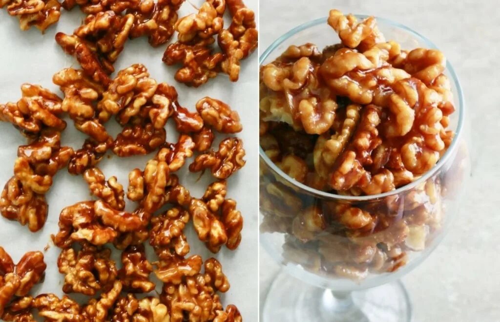 грецкие орехи в карамели. орехи в карамели. ореховая карамель. грецкие орехи карамелизированные медом. фундук в карамели.