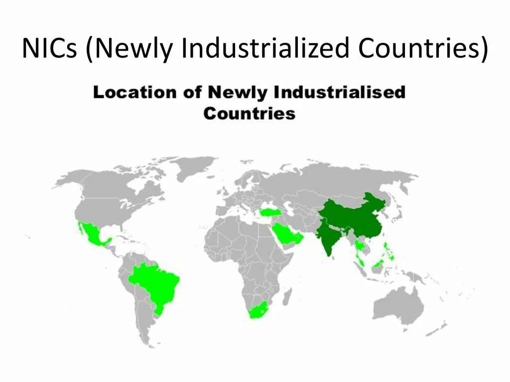Новые индустриальные страны относятся к группе стран. Новые индустриальные страны. Страны новые индустриальные страны. Страны НИС на карте.