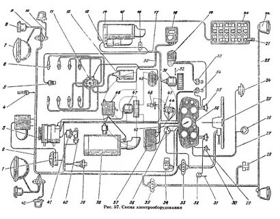 Схема электрооборудования ГАЗ-53 А Мтех