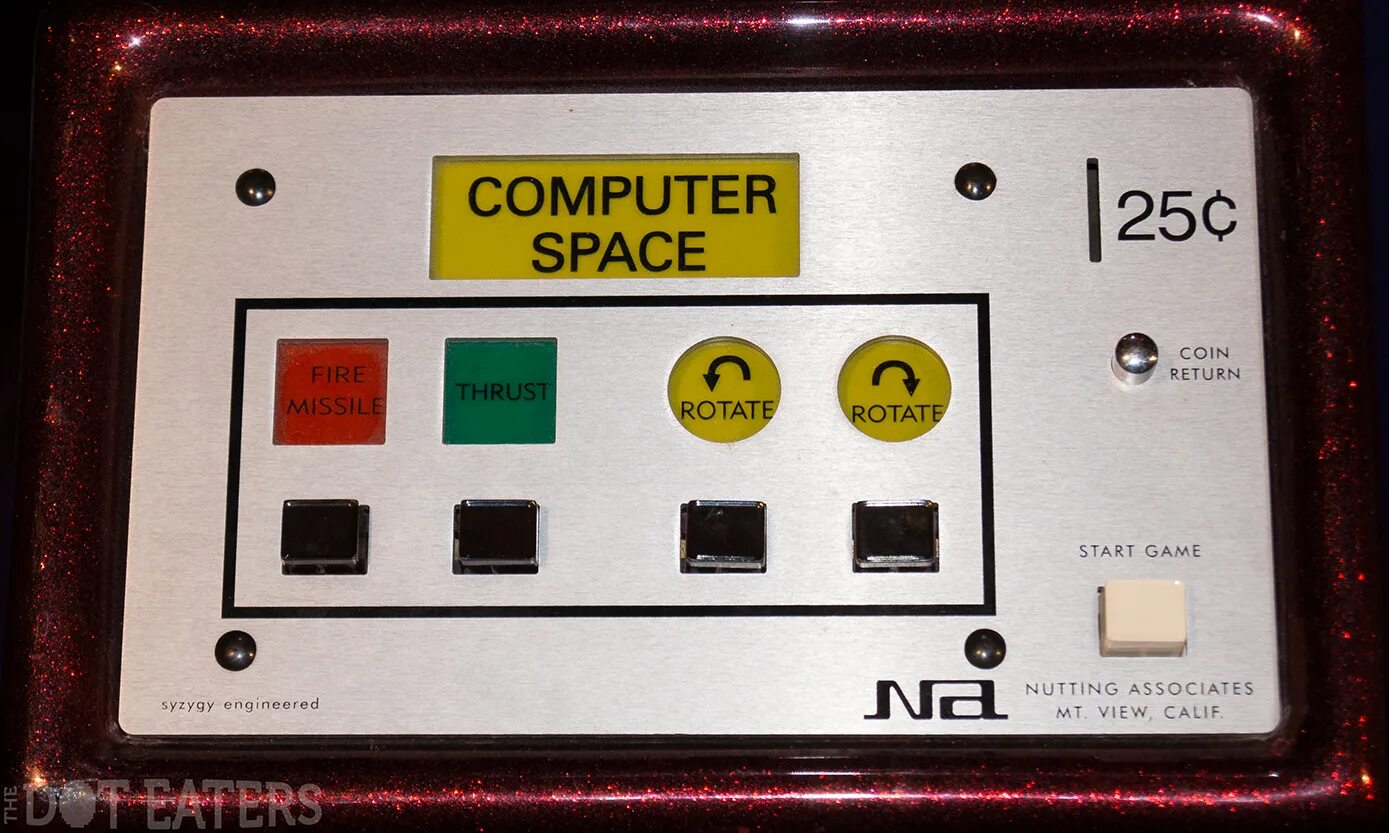 Game computer space. Нолан бушнелл computer space (1971). computer space игра. панель управления controlspace cc-3d. заработок фирмы nutting associates.