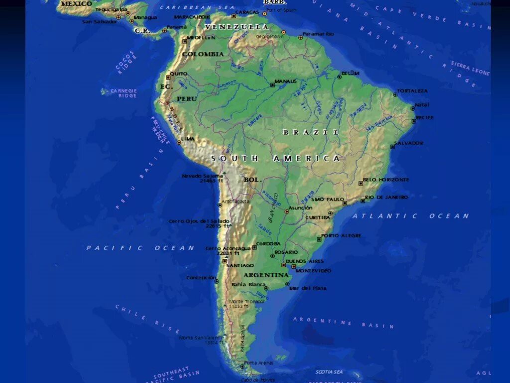 Южная америка омывается атлантическим океаном