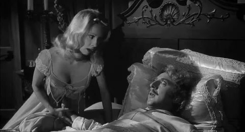 Teri Garr and Gene Wilder in Young Frankenstein (1974) .