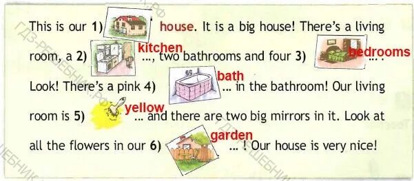 And look at the table over there. There is there are House 2 класс. There is our House 3класс. My House 3 класс this is our. Английский портфолио my Flat.