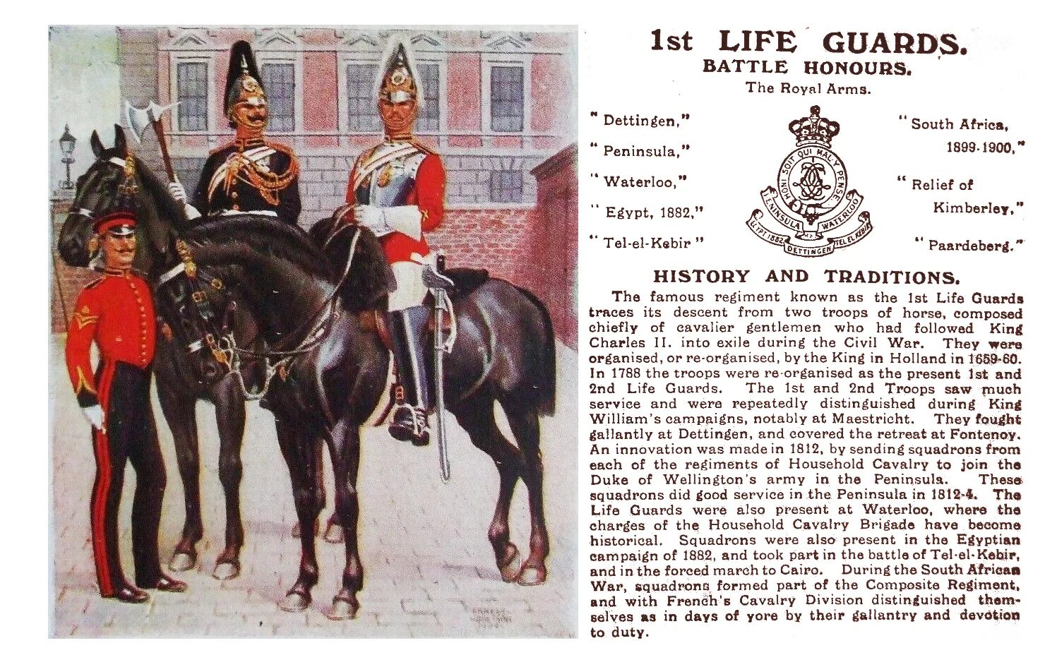 1st Regiment of Life Guards. (The Life Guards) Великобритания. 1st Regiment of Life Guards Colour. Турецкие Life Guard. History and traditions