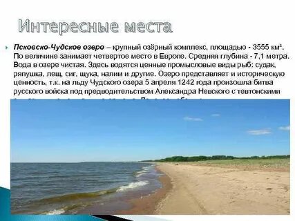 Какая чудское озеро