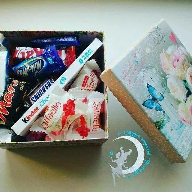 коробка со сладостями. коробочки сладостей своими руками. подарочные коробки со сладостями. коробочки сладостей своими руками. коробка со сладостями в подарок подруге.