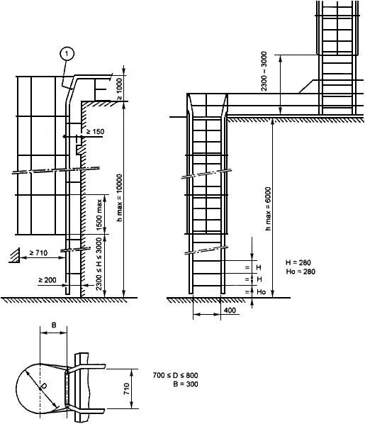 Лестница вертикальная расстояние от стены. Пожарная лестница ЛП-1 нормы. Вертикальная пожарная лестница п1-1 чертежи. Пожарные лестницы типа п1 чертеж. Высота ограждения площадки вертикальной пожарной лестницы.
