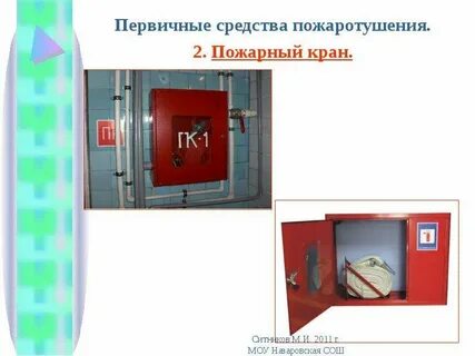 Тушение пожарным краном