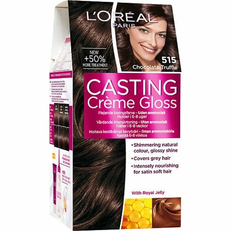 Casting natural gloss. Creme Gloss 515. Лореаль кастинг 515. Casting 535 шоколад. L'Oreal Paris casting Creme Gloss палитра.