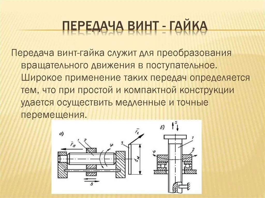 Соединение вращающихся деталей. Передаточное отношение передачи винт гайка. Передача винт-гайка достоинства и недостатки. Передача винт гайка где применяется. Передача винт-гайка качения кинематическая схема.